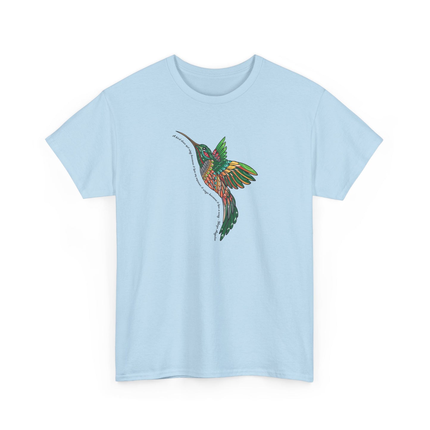 Short Seeve-Boho Hummingbird Graphic Tee