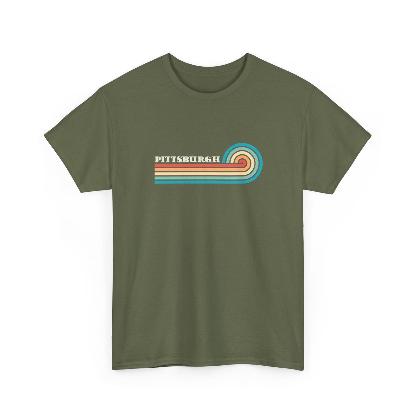 Short Sleeve-Pittsburgh Retro Wave Stripe Tee